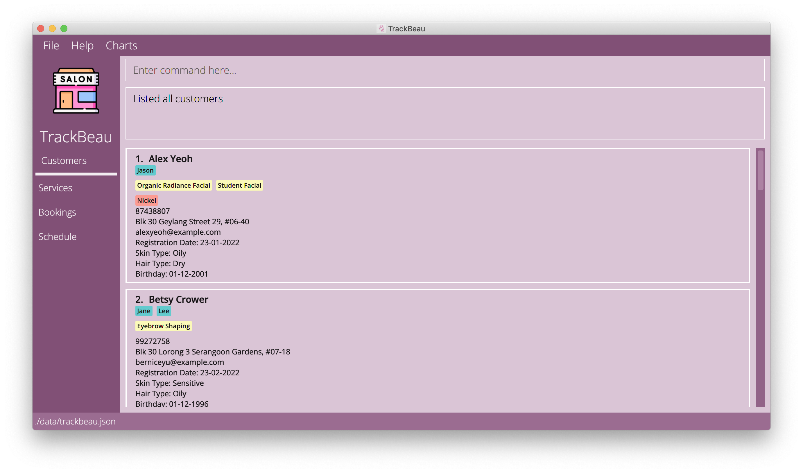 Listing all customers
